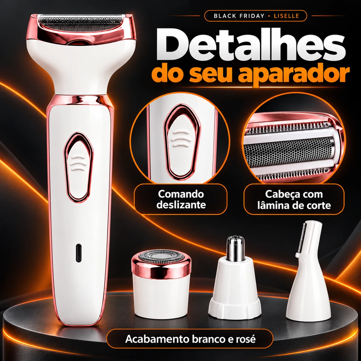 Detalhes de construção, materiais ou ajustes de Aparador Feminino 4 em 1